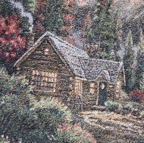 Thomas Kinkade Cabin Tapestry Throw - Picture 5 of 9